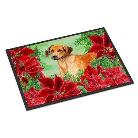 Carolines Treasures Rhodesian Ridgeback Poinsettas Indoor or Outdoor Mat, 24 x 36 in. CK1324JMAT